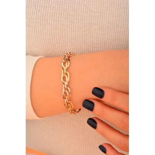 Cebeci 14 Ayar Renkli Altın Bileklik