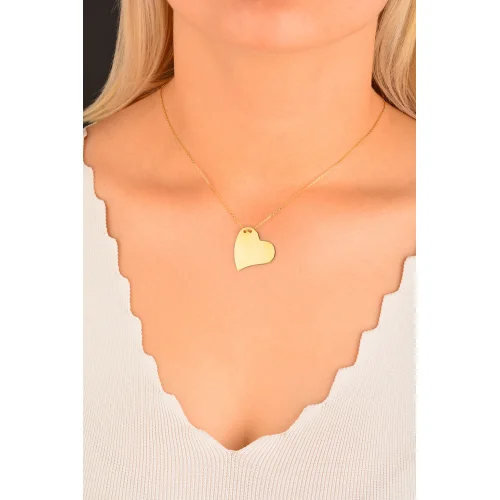 Cebeci 14 Ayar Kalp Altın Kolye