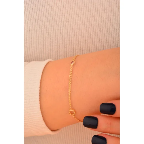 Cebeci 14 Ayar Taşlı Altın Bileklik