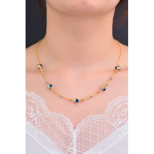 Nazar Boncuklu Altın Kolye