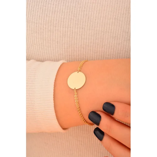 Cebeci 14 Ayar Plaka Altın Bileklik