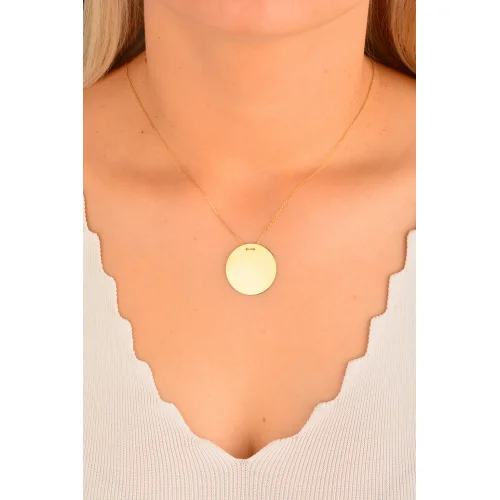 Cebeci 14 Ayar Plaka Altın Kolye