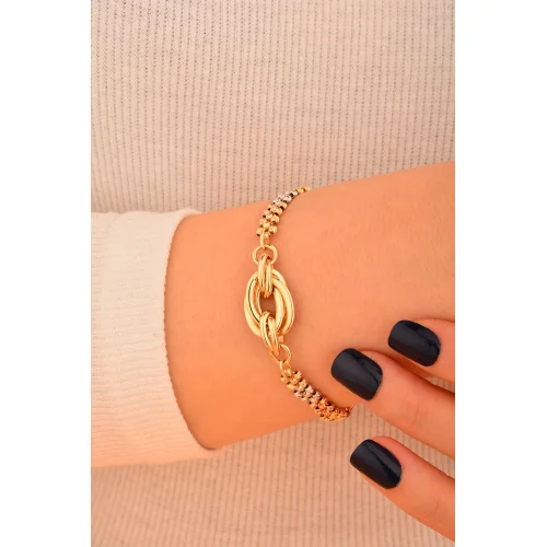 Cebeci 14 Ayar Renkli Halka Altın Bileklik