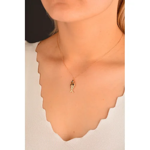 Rose Balık Altın Kolye