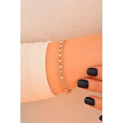 Cebeci 14 Ayar Rose Dorikalı Altın Bileklik