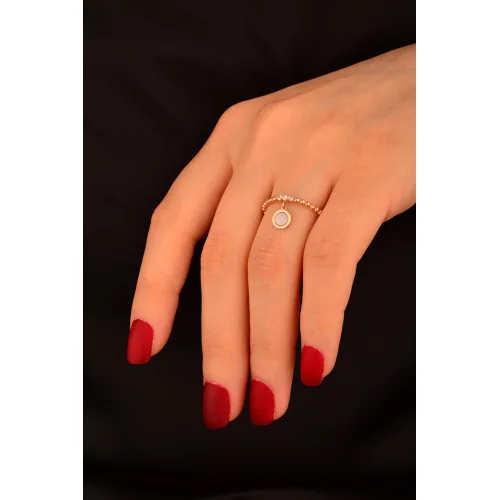 Cebeci Rose Taşlı Altın Yüzük