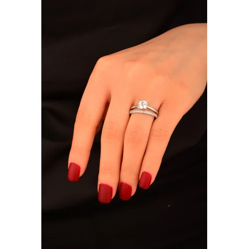 Sıra Taş ve Tek Taş 2 Li Yüzük