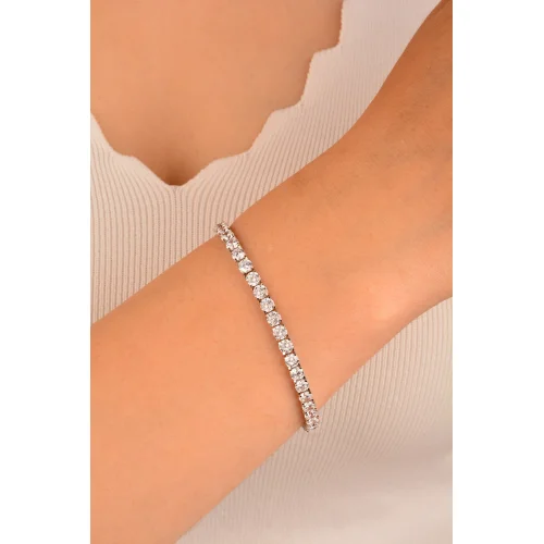 Cebeci 14 Ayar Su Yolu Beyaz Altın Bileklik