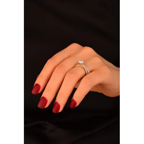 Tek Taş Sarı Altın Yüzük