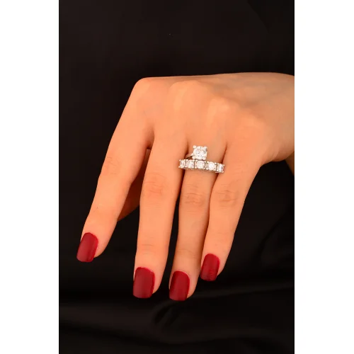 Twin Beyaz Altın Yüzük