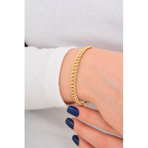 Cebeci 14 Ayar Zincir Kelepçe Altın Bileklik