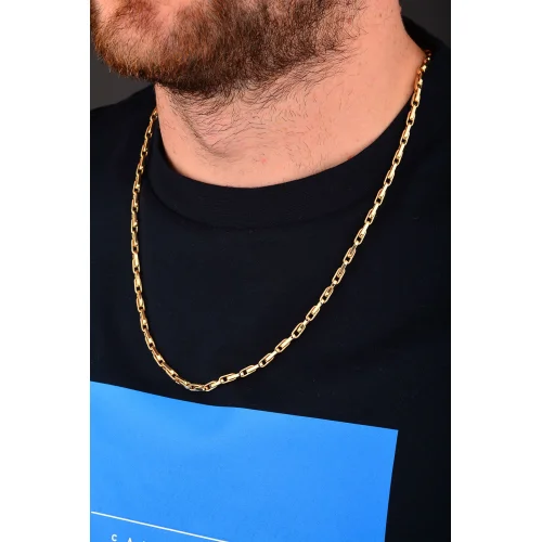 Cebeci 14 Ayar Oval Ataç Altın Kolye