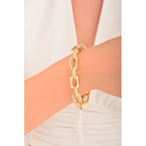 Cebeci 14 Ayar Kare Zincir Altın Bileklik