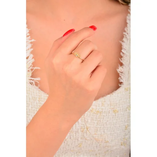 Cebeci 14 Ayar Göz Kirpik Altın Yüzük