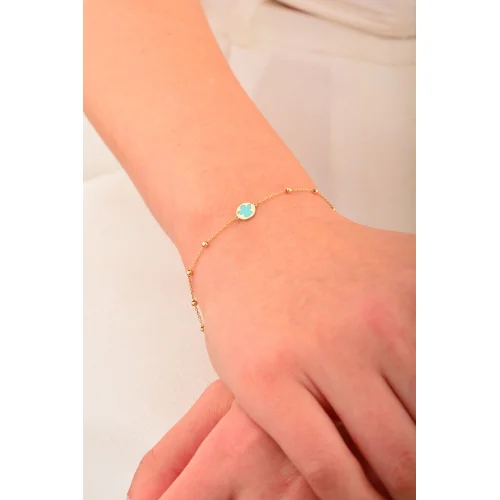 Cebeci 14 Ayar Mavi Melek Altın Bileklik