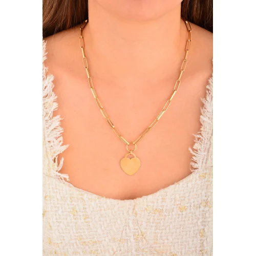 Cebeci 14 Ayar Kalpli Ataçlı Altın Kolye