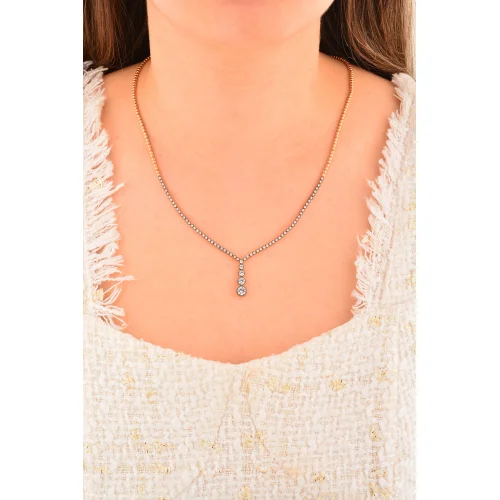 Cebeci 14 Ayar Rose Su Yolu Altın Kolye