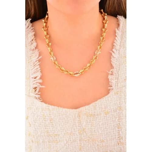 Cebeci 14 Ayar Sedef Modelli Altın Kolye