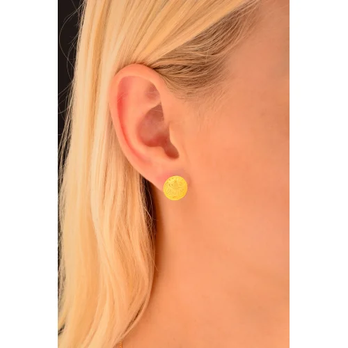 Cebeci 22 Ayar Tuğra Altın Küpe