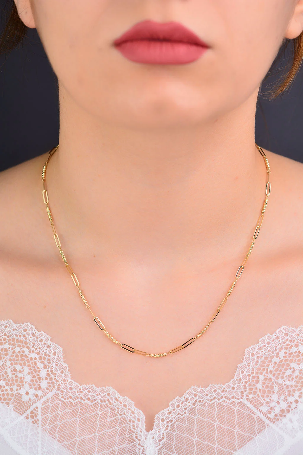 14 Ayar Ataç Set Altın Kolye