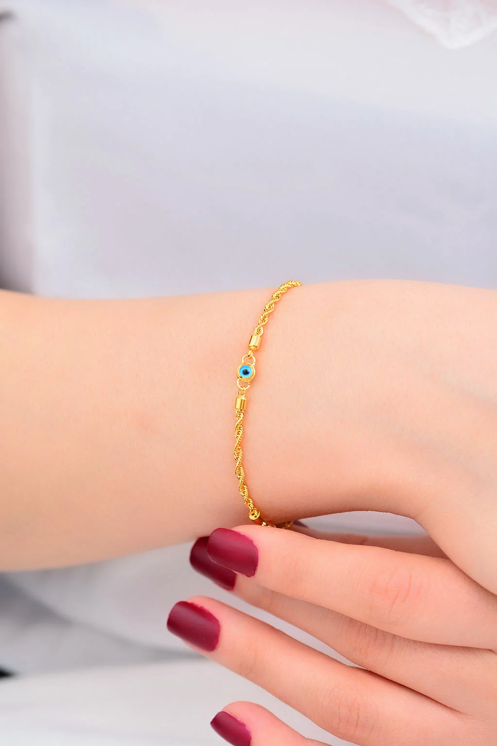 Cebeci 14 Ayar Göz Boncuk Burgu Altın Bileklik