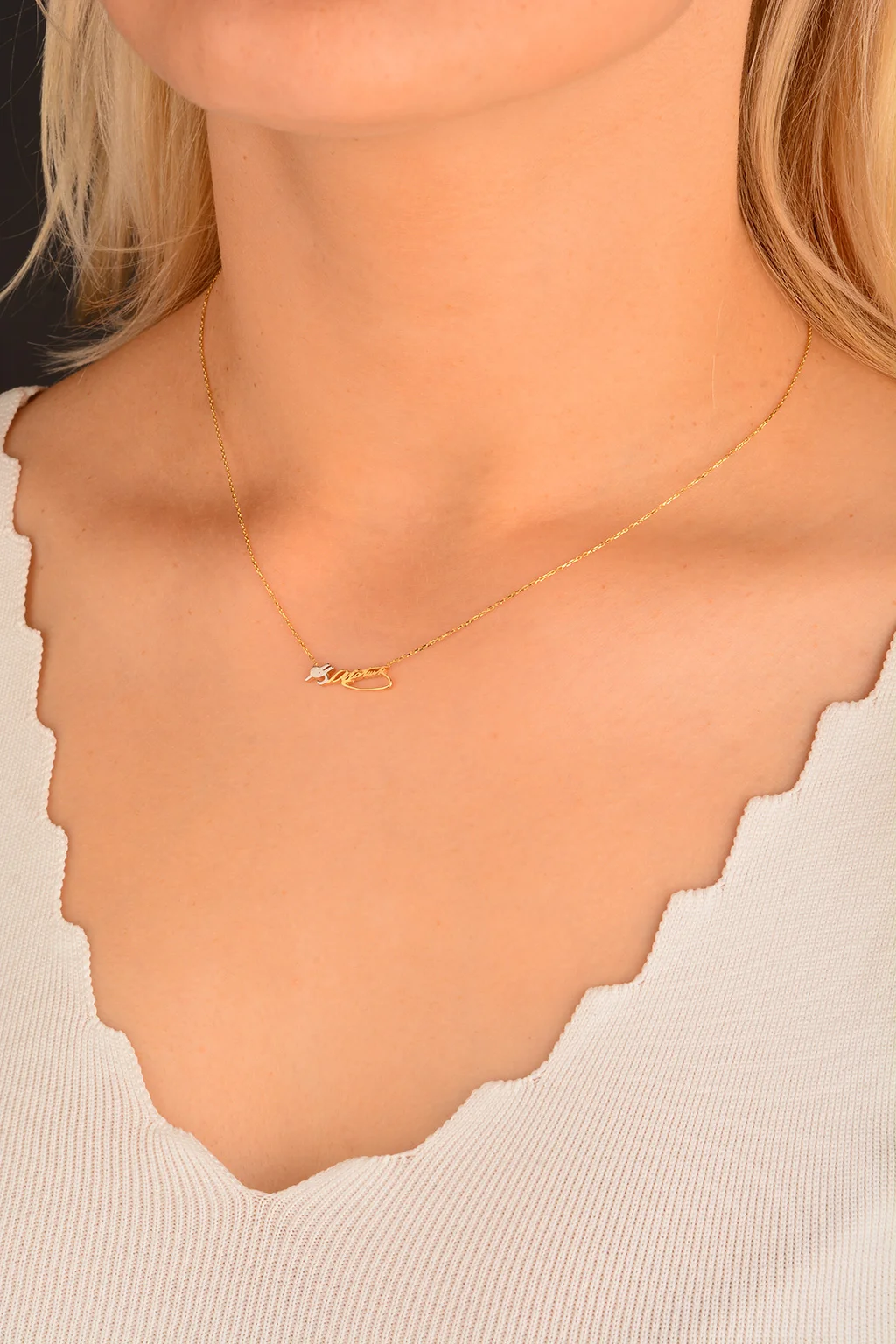 Cebeci 14 Ayar Renkli Atatürk İmzalı Altın Kolye