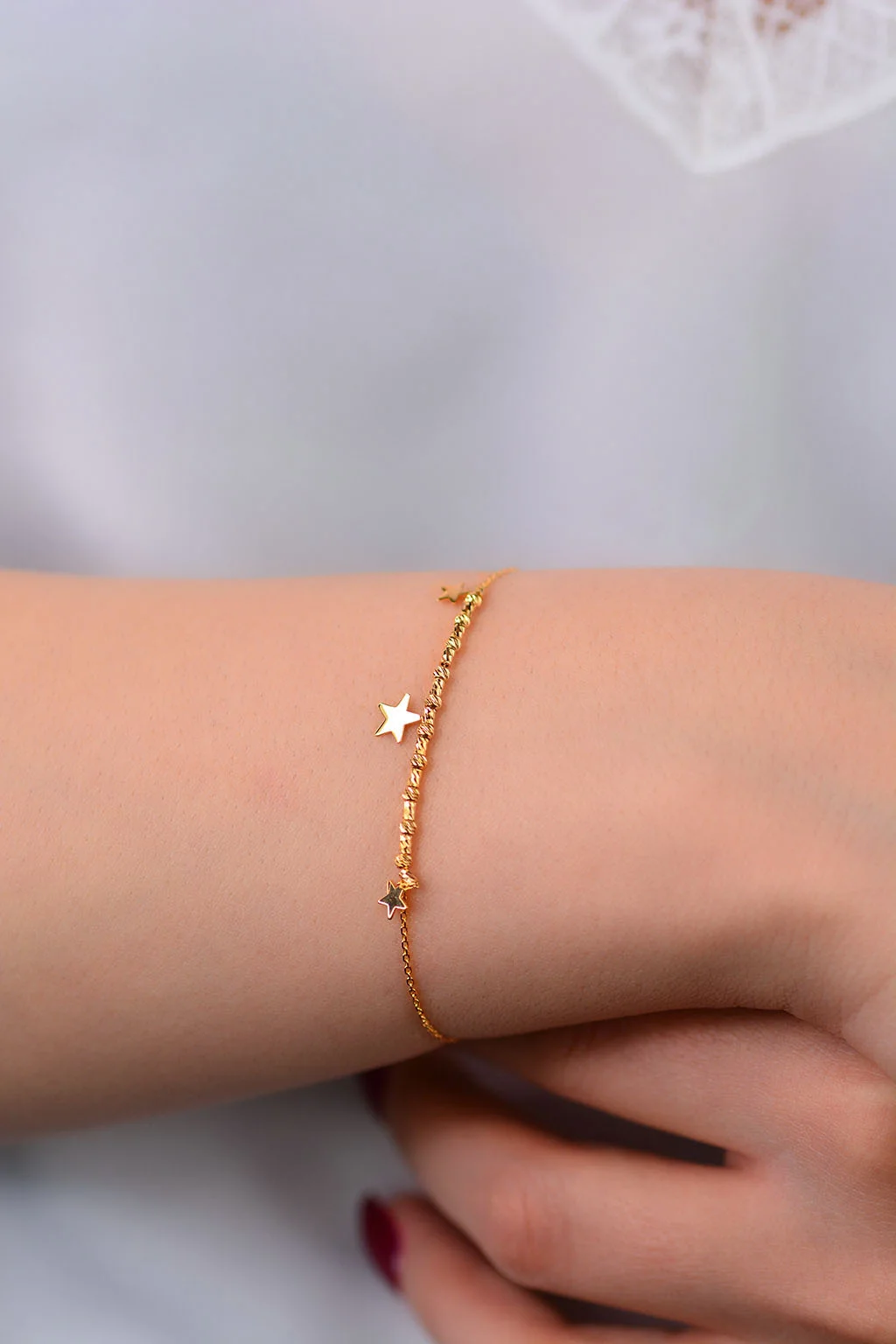 Cebeci 22 Ayar Yıldızlı Altın Bileklik