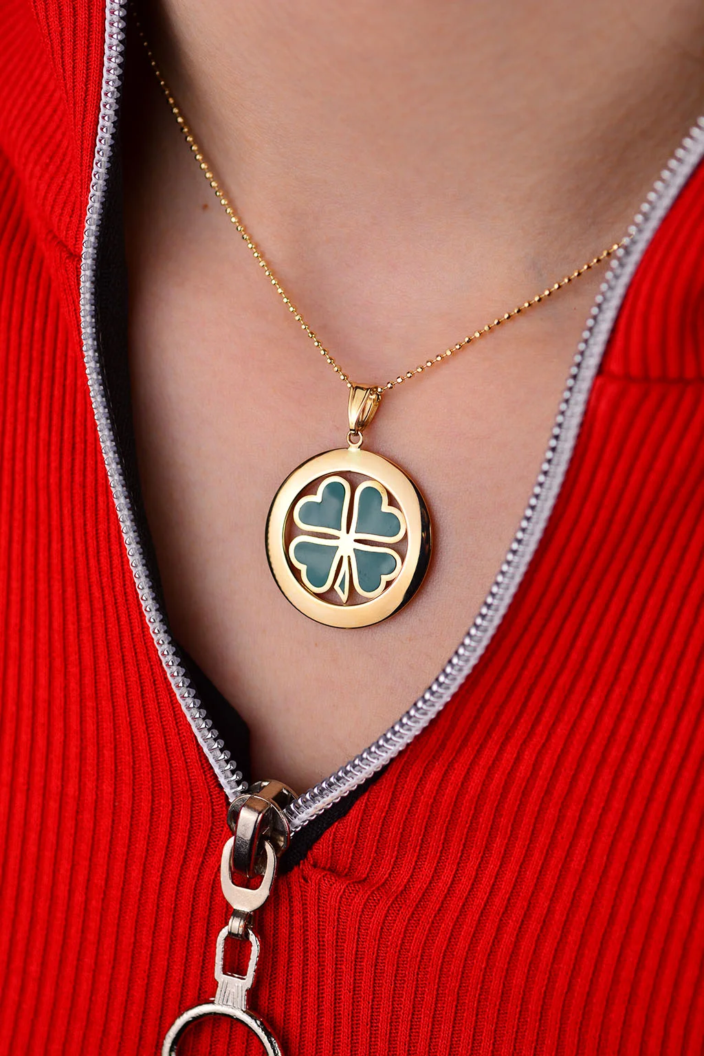 Altın Yonca Kolye Ucu