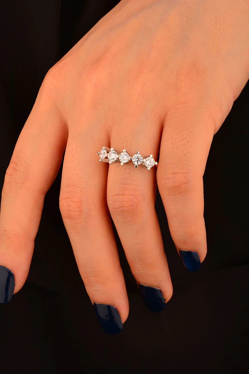 Cebeci 14 Ayar İki Renkli Beştaş Altın Yüzük