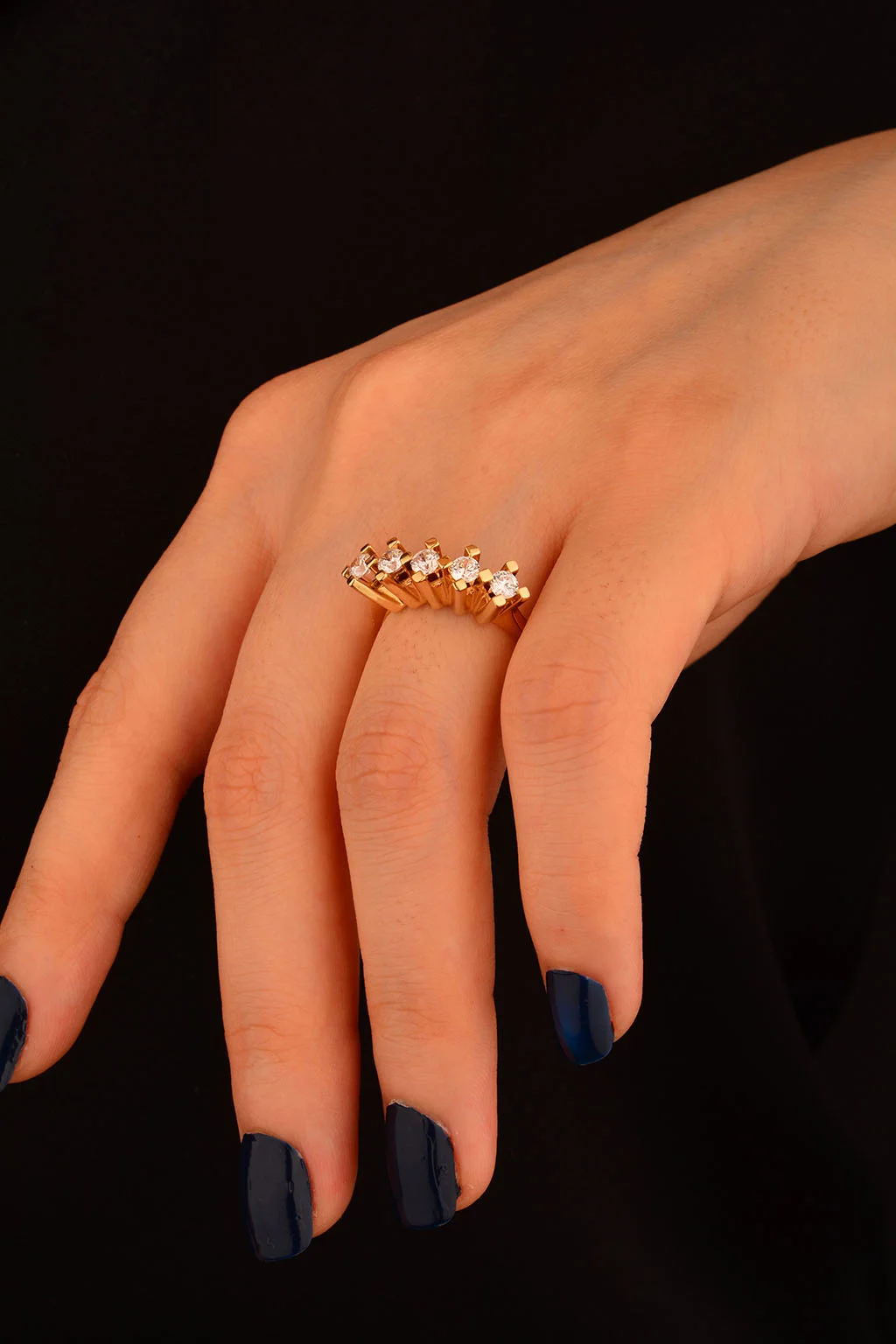 Cebeci 14 Ayar Beştaş Altın Yüzük