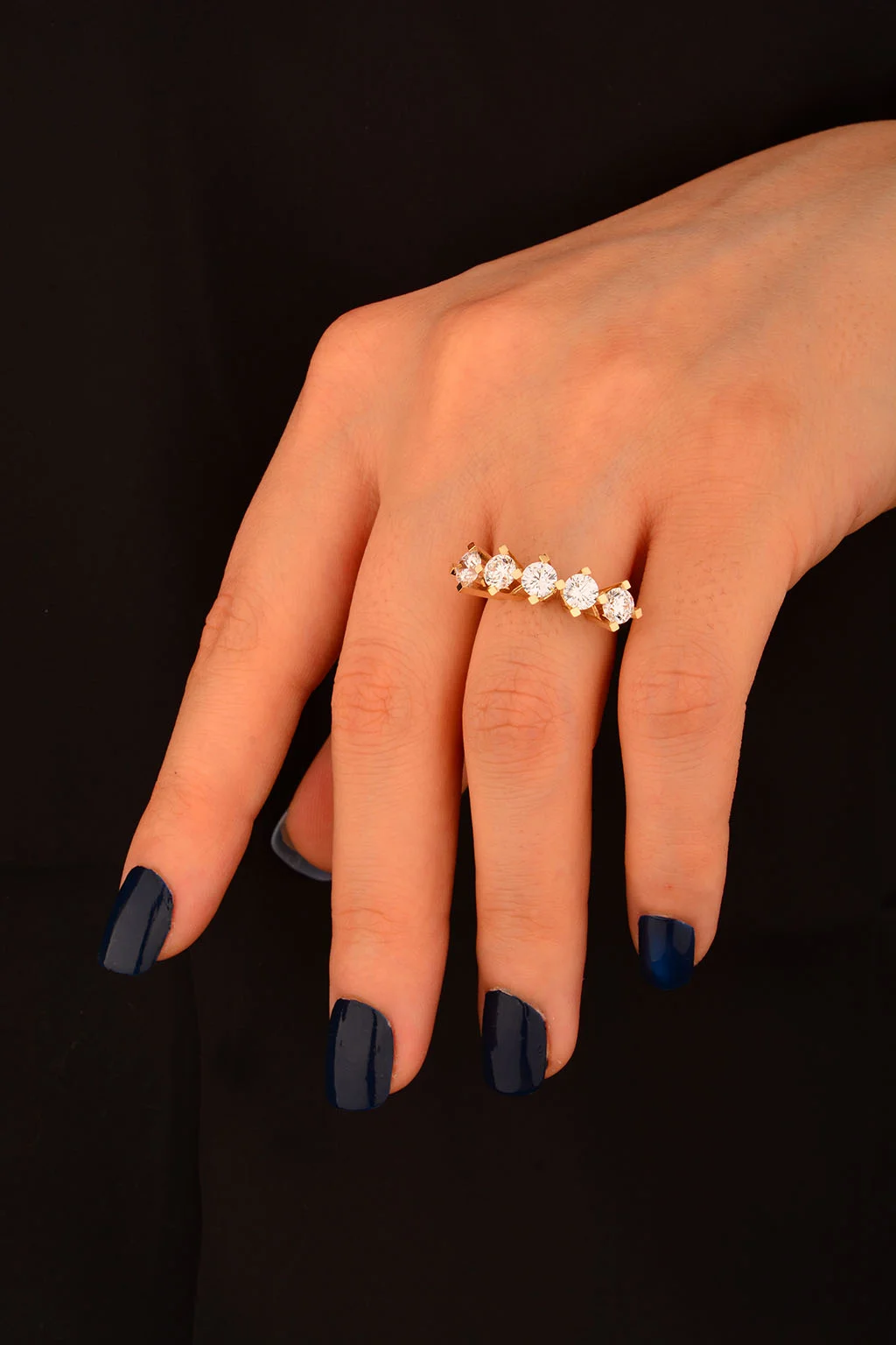 Cebeci 14 Ayar Beştaş Altın Yüzük