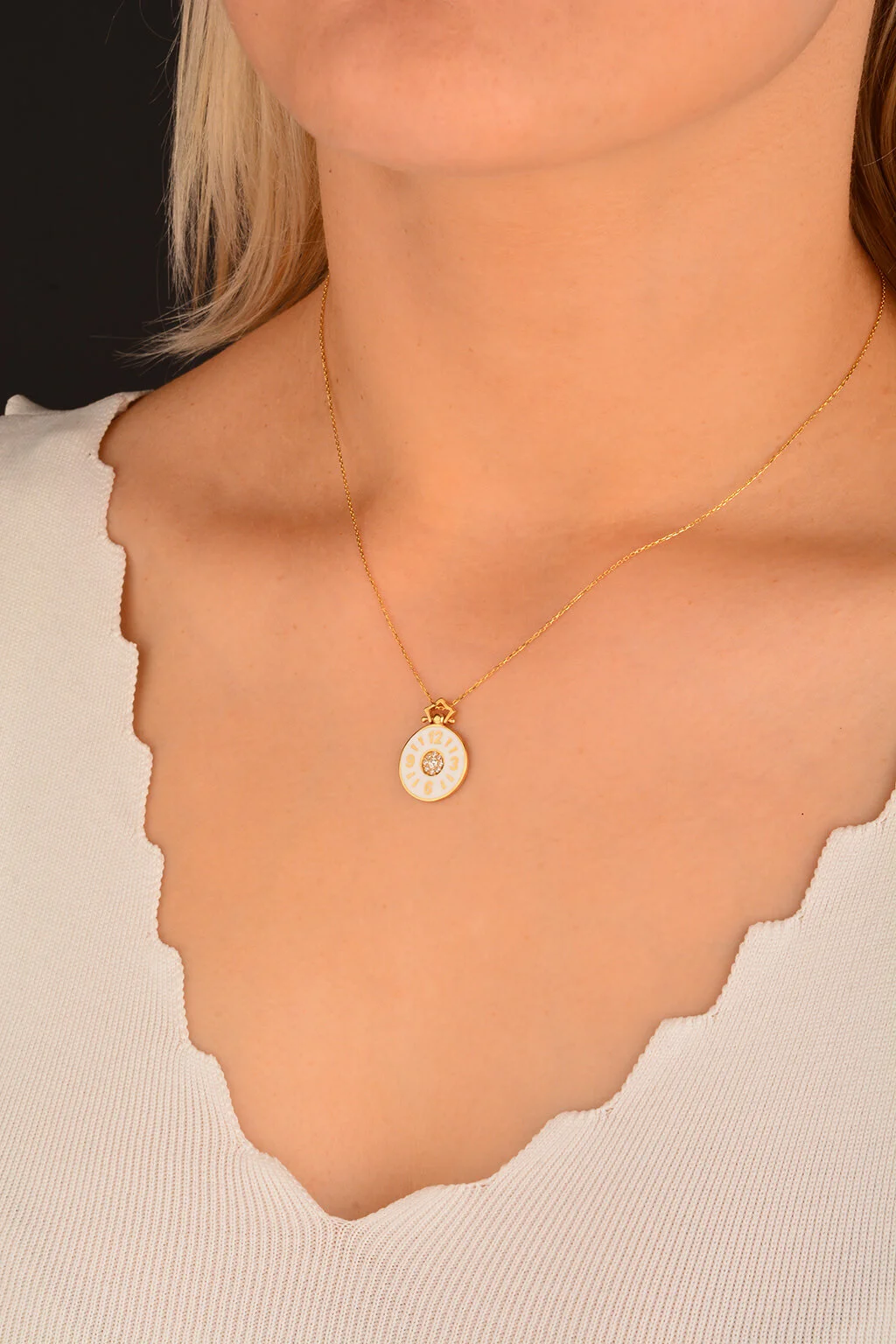 Cebeci 14 Ayar Saatli Altın Kolye