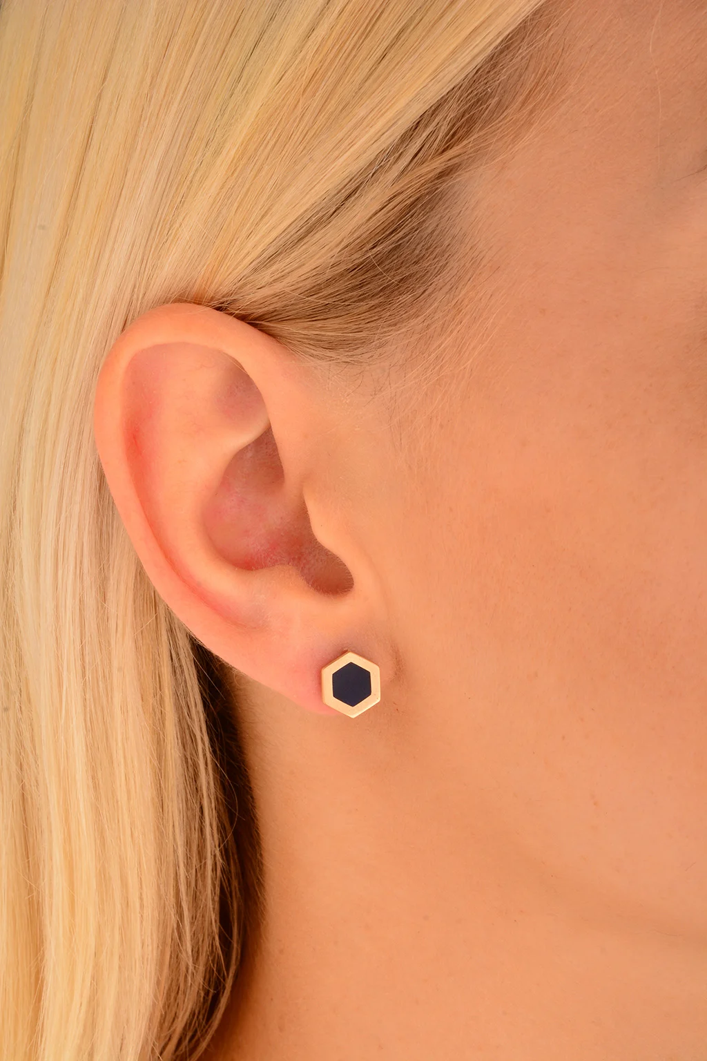 Cebeci 14 Ayar Köşeli Rose Altın Küpe