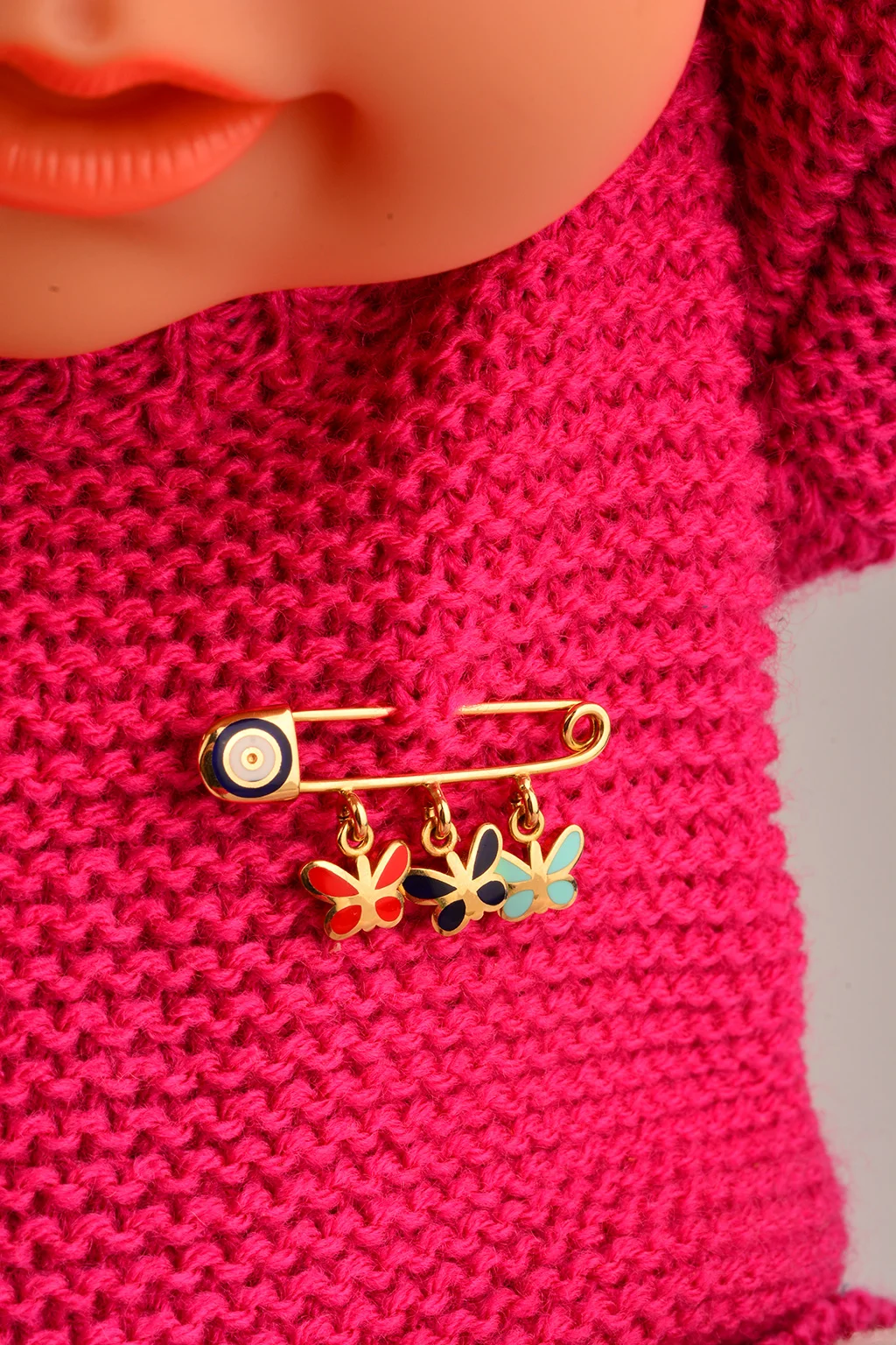 Cebeci 14 Ayar Bebek Kelebekli Altın İğne