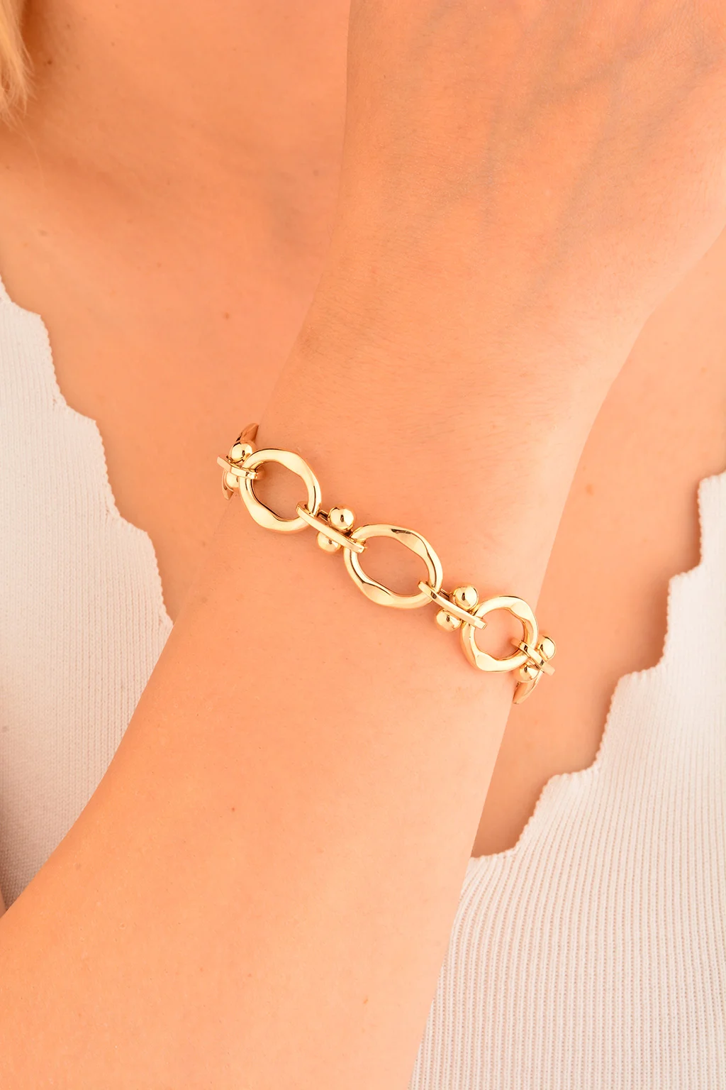 Cebeci 14 Ayar Halkalı Altın Bileklik