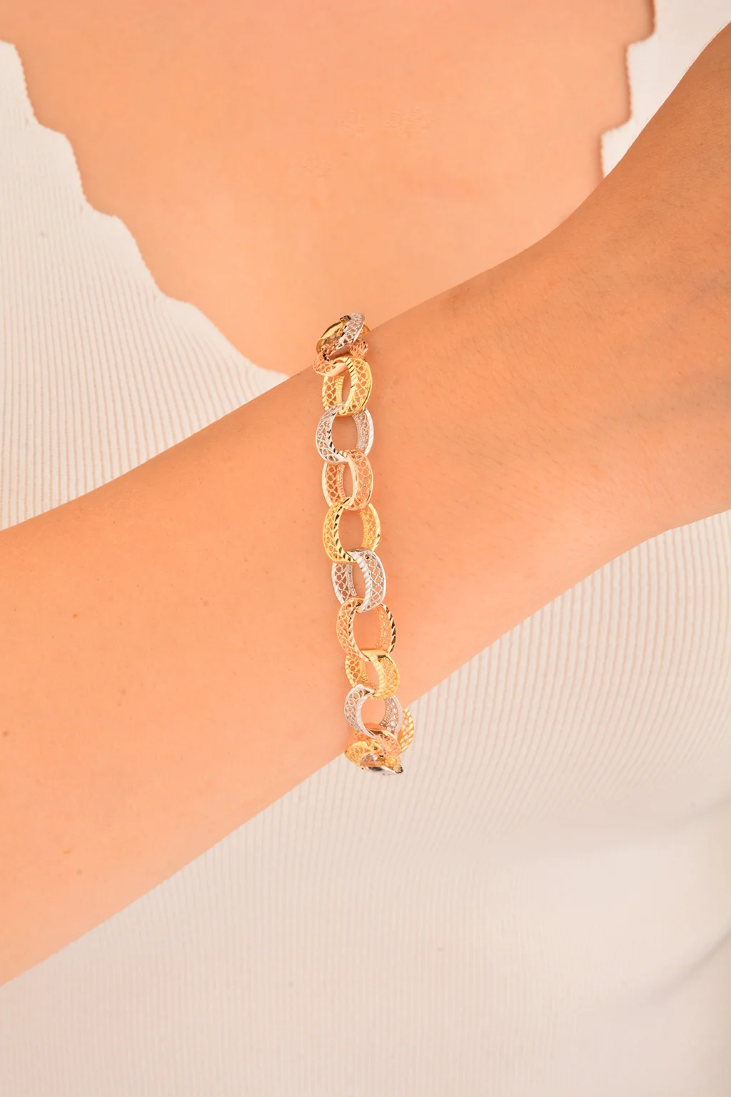 Cebeci 14 Ayar Halkalı Altın Bileklik