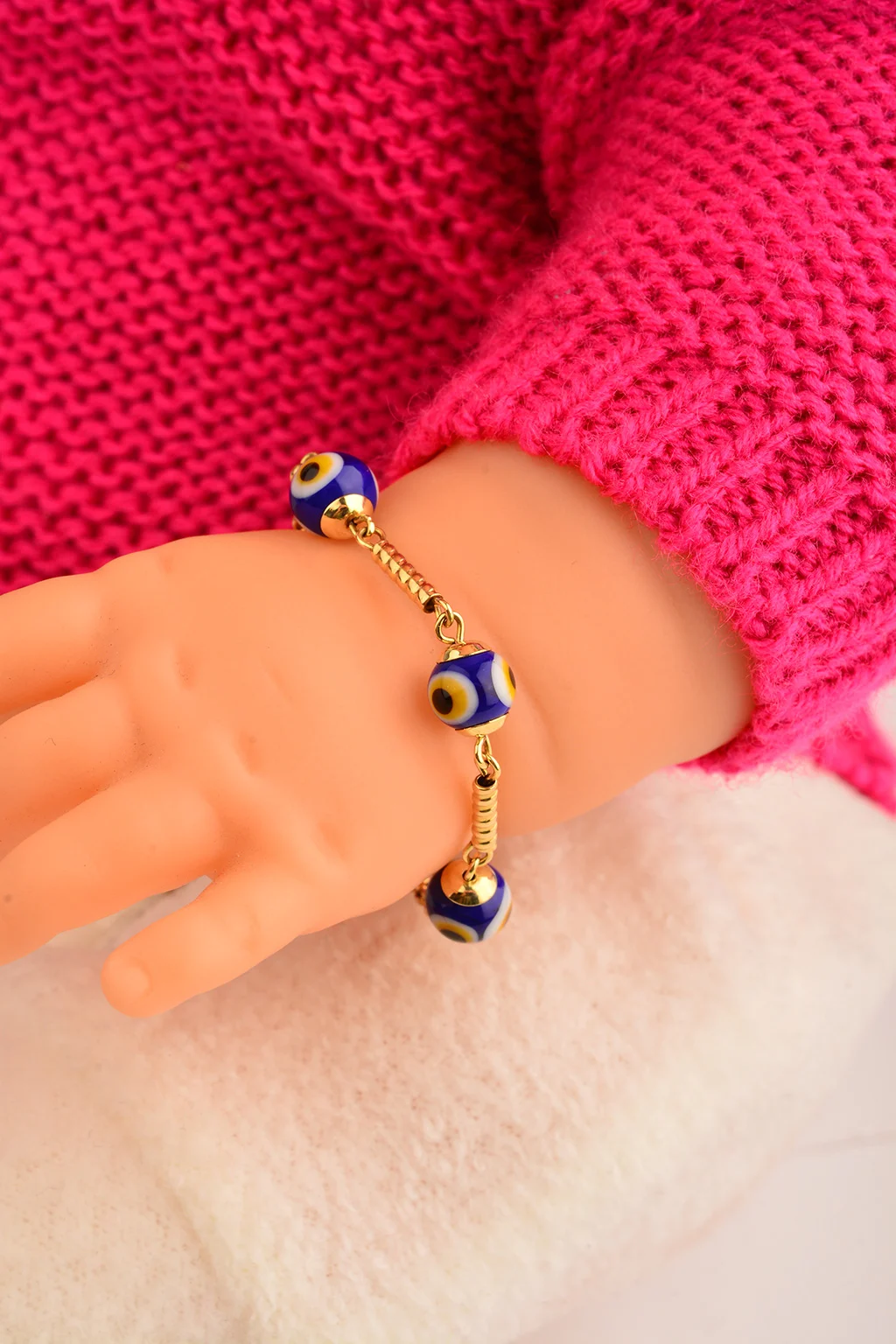 Cebeci 14 Ayar Çocuk Nazar Boncuklu Altın Bileklik