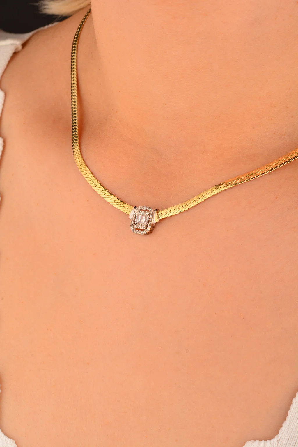 Cebeci 14 Ayar Baget Altın Gerdanlık