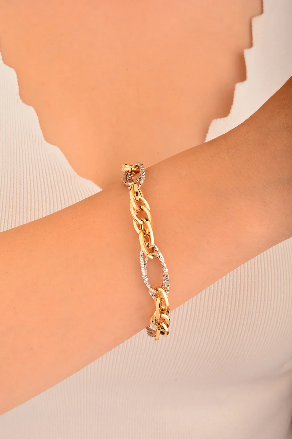 Cebeci 14 Ayar Renkli Altın Bileklik