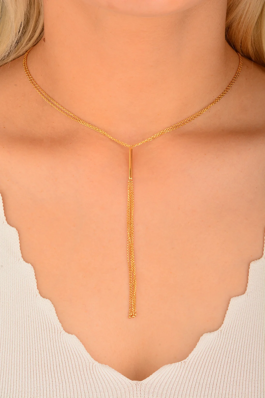 Cebeci 14 Ayar Çift Zincir Altın Kolye