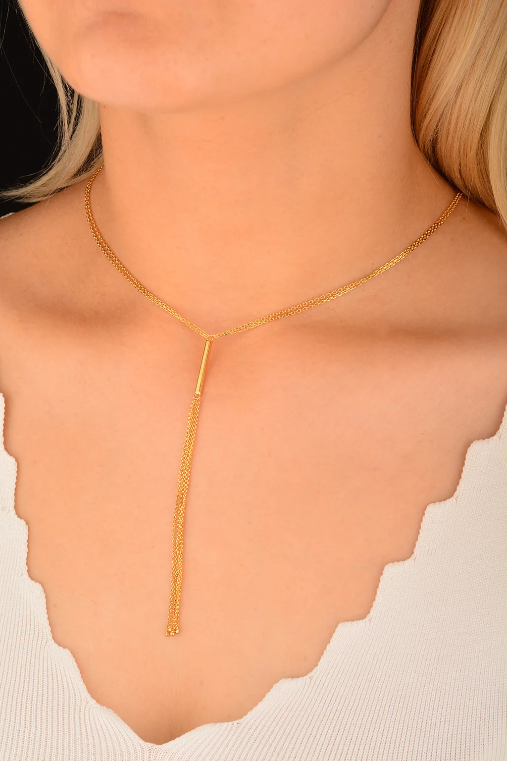 Cebeci 14 Ayar Çift Zincir Altın Kolye