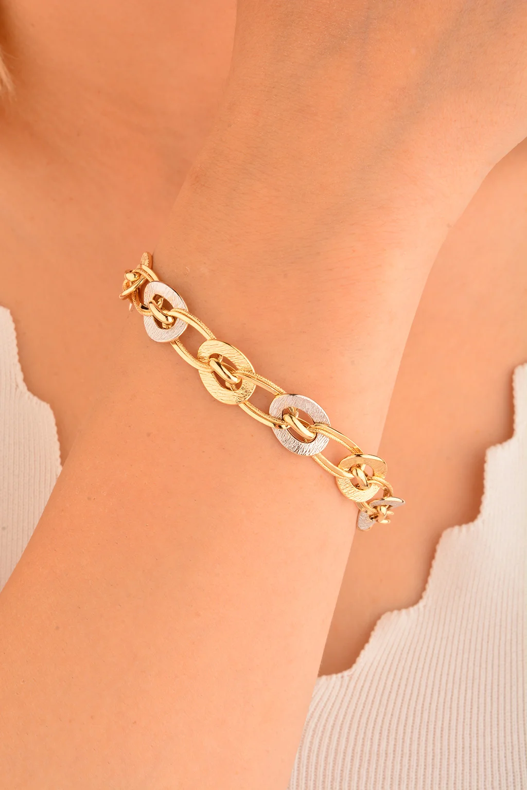 Cebeci 14 Ayar Renkli Altın Bileklik