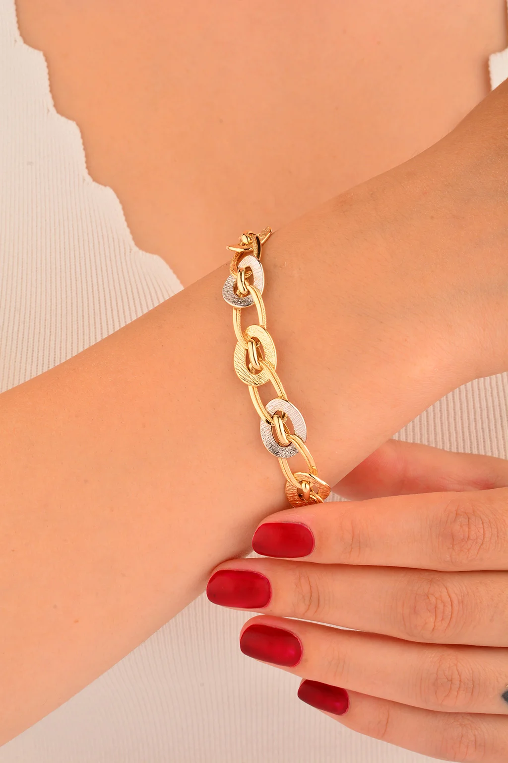 Cebeci 14 Ayar Renkli Altın Bileklik