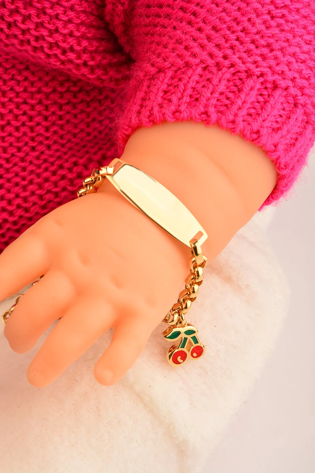 Cebeci 14 Ayar Çocuk Kirazlı Altın Künye