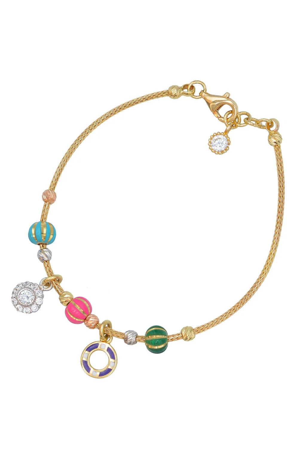 Cebeci 14 Ayar Çocuk Dorika Toplu Altın Bileklik