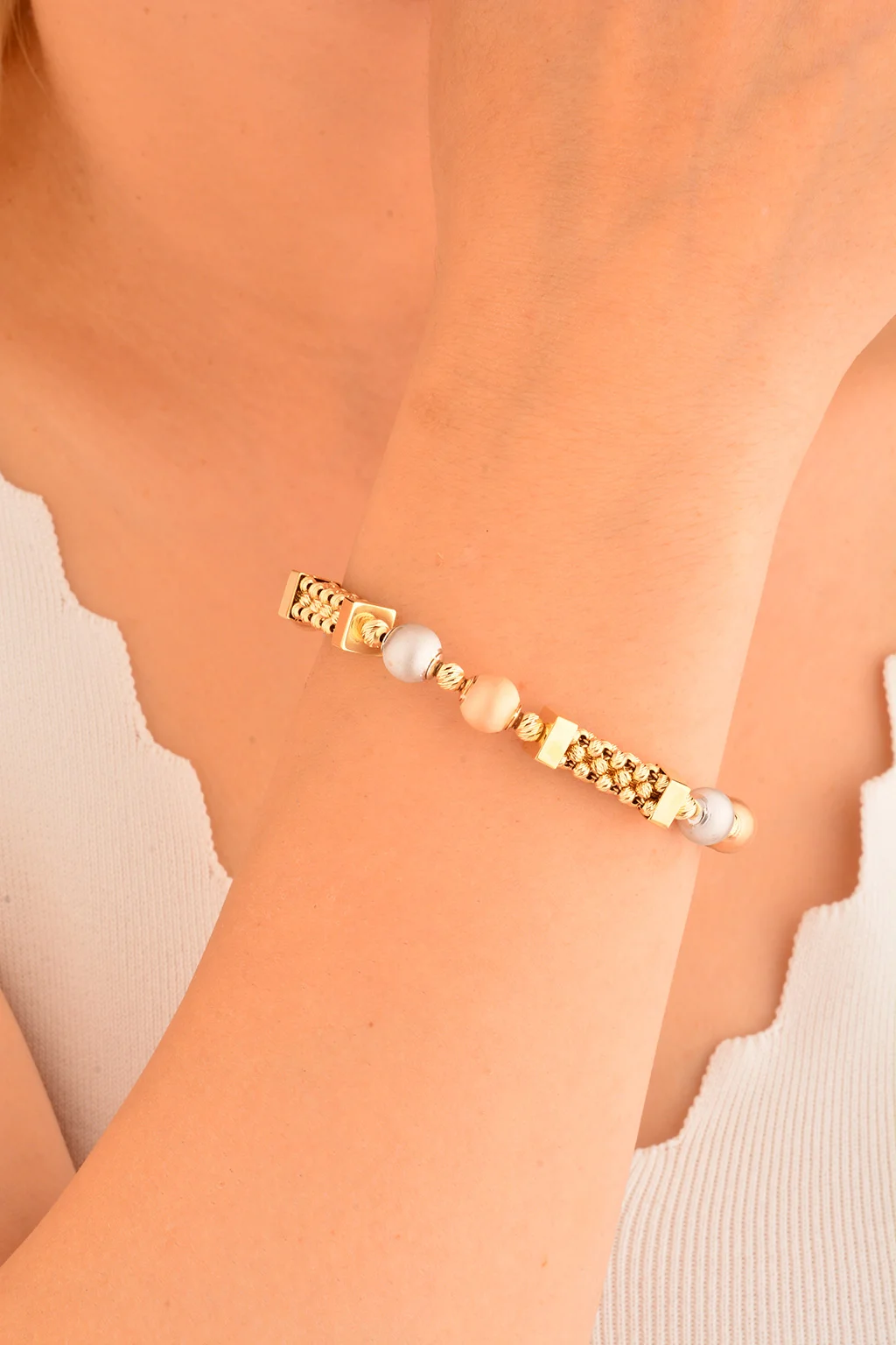 Cebeci 14 Ayar Dorika Altın Bileklik