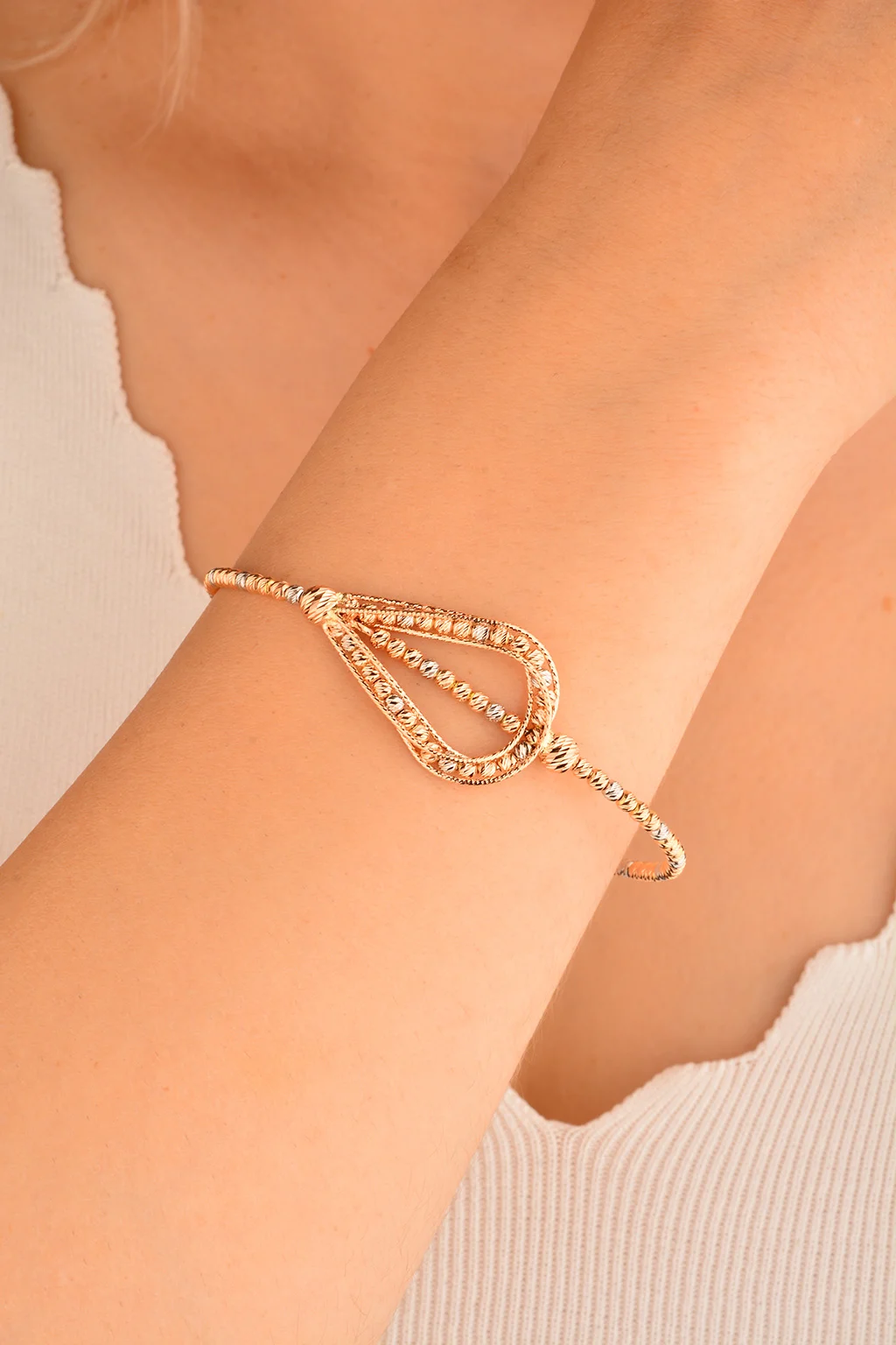 Cebeci 14 Ayar Dorikalı Rose Altın Bileklik