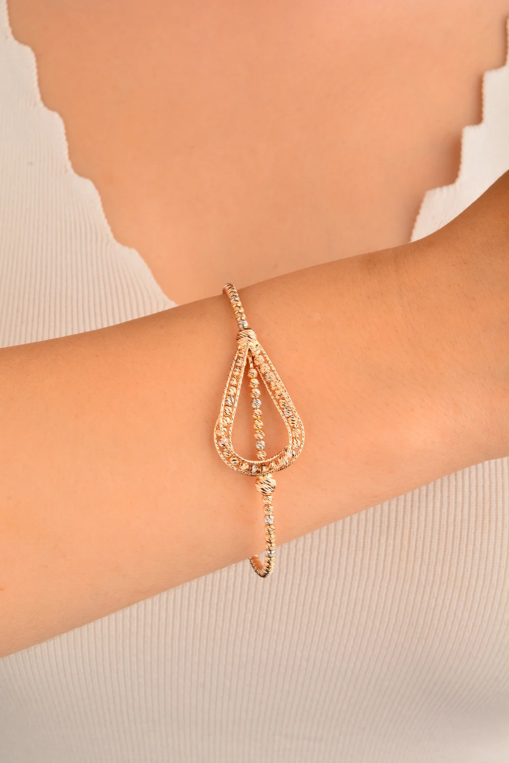 Cebeci 14 Ayar Dorikalı Rose Altın Bileklik