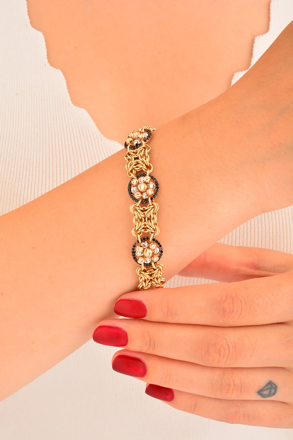 Cebeci 14 Ayar Dorika Zincir Altın Bileklik