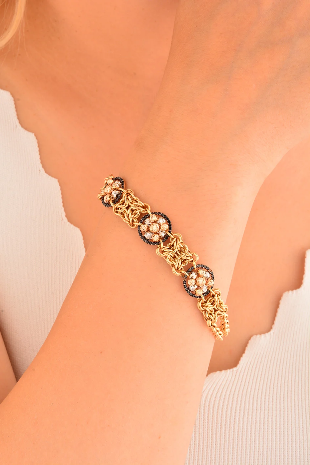 Cebeci 14 Ayar Dorika Zincir Altın Bileklik